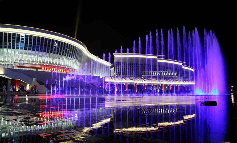 福建福州万达旱池广场音乐喷泉